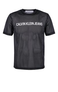 Черная футболка с перфорацией Calvin Klein Jeans