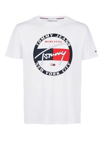 Хлопковая футболка с контрастным принтом Tommy Jeans