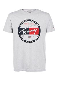 Хлопковая футболка с контрастным принтом Tommy Jeans