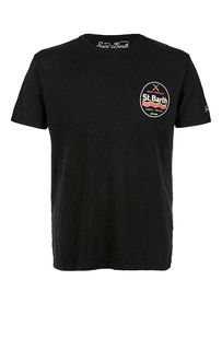 Черная хлопковая футболка с принтом MC2 Saint Barth