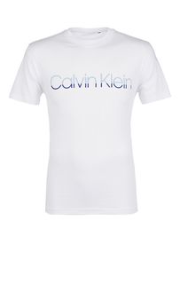 Хлопковая футболка с бархатным принтом Calvin Klein
