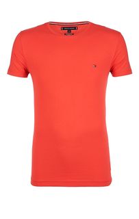 Красная хлопковая футболка Tommy Hilfiger