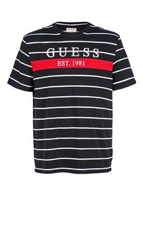 Хлопковая футболка в полоску Guess
