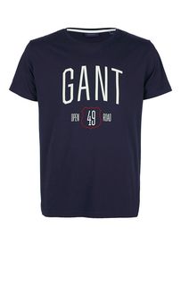 Футболка из хлопка с логотипом бренда Gant