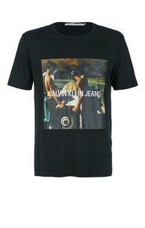 Хлопковая футболка с круглым вырезом Calvin Klein Jeans