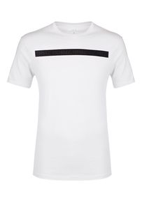 Белая хлопковая футболка с принтом Armani Exchange