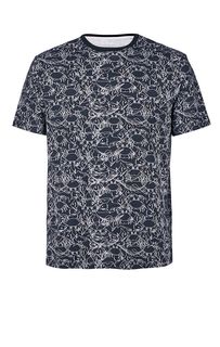 Синяя хлопковая футболка с короткими рукавами Armani Exchange
