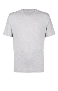 Однотонная серая футболка из хлопка Armani Exchange