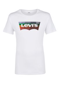 Белая хлопковая футболка с принтом Levis®