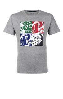 Хлопковая футболка с ярким принтом Pepe Jeans