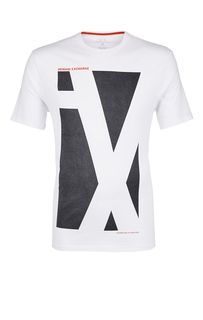 Белая хлопковая футболка с короткими рукавами Armani Exchange