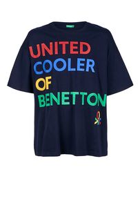 Хлопковая футболка с принтом United Colors of Benetton