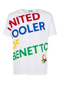 Хлопковая футболка с принтом United Colors of Benetton