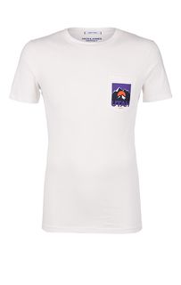 Белая хлопковая футболка с карманом Jack & Jones
