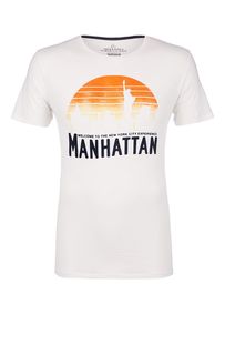 Хлопковая футболка с ярким принтом Jack & Jones
