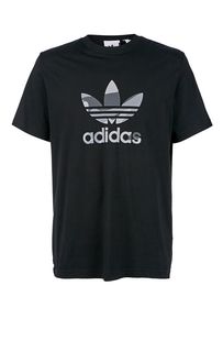 Черная хлопковая футболка с короткими рукавами Adidas Originals