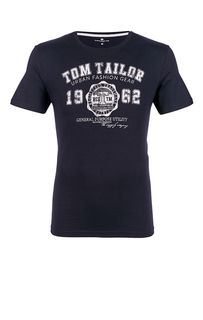 Хлопковая футболка с контрастным принтом Tom Tailor