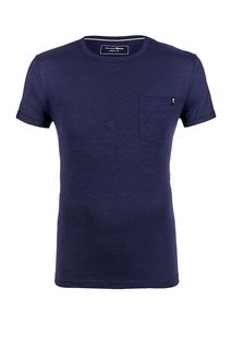 Однотонная хлопковая футболка с карманом Tom Tailor Denim