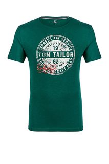 Хлопковая футболка с принтом Tom Tailor