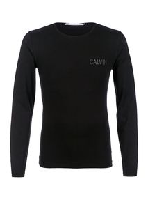 Черная хлопковая футболка с принтом Calvin Klein Jeans
