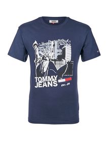 Хлопковая футболка с принтом Tommy Jeans