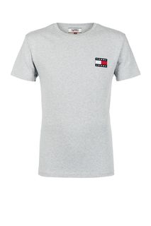 Серая хлопковая футболка Tommy Jeans
