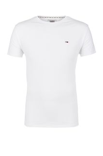 Белая хлопковая футболка Tommy Jeans