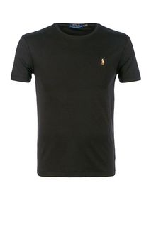 Черная хлопковая футболка Polo Ralph Lauren