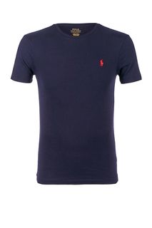 Синяя хлопковая футболка Polo Ralph Lauren