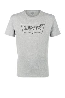 Серая хлопковая футболка с короткими рукавами Levis®