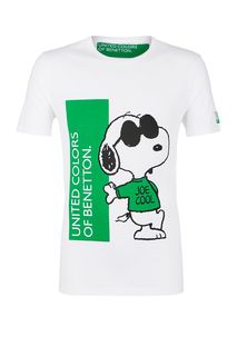 Хлопковая футболка с логотипом бренда United Colors of Benetton
