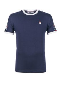 Синяя хлопковая футболка Fila
