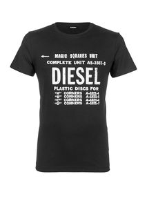 Хлопковая футболка с декоративным принтом Diesel