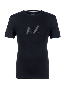 Хлопковая футболка с монограммой бренда Armani Exchange