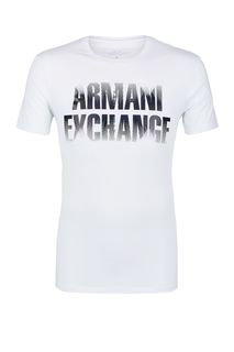 Хлопковая футболка с контрастным принтом Armani Exchange