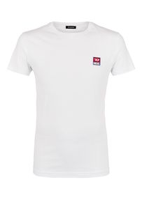 Белая хлопковая футболка с короткими рукавами Diesel