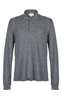 Серая хлопковая футболка поло Lacoste