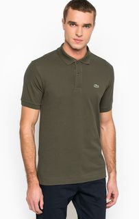 Хлопковая футболка поло цвета хаки Lacoste