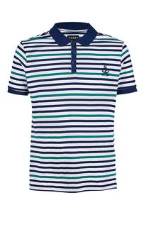 Хлопковая футболка поло в полоску Guess