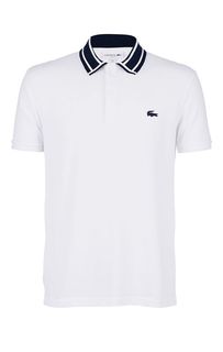 Футболка поло из хлопка с контрастным воротничком Lacoste