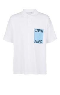 Футболка поло оверсайз с ярким принтом Calvin Klein Jeans