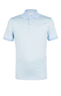 Голубая хлопковая футболка поло Calvin Klein