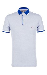 Хлопковая футболка поло синего цвета Tommy Hilfiger