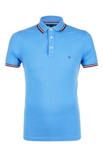 Хлопковая футболка поло синего цвета Tommy Hilfiger
