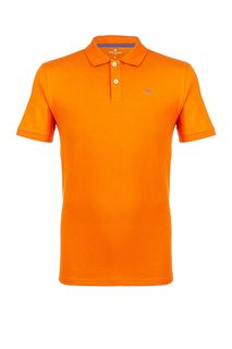 Оранжевая футболка поло из хлопка Tom Tailor