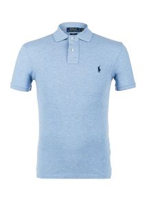 Хлопковая футболка поло синего цвета Polo Ralph Lauren