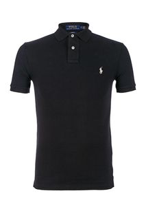 Хлопковая футболка поло черного цвета Polo Ralph Lauren