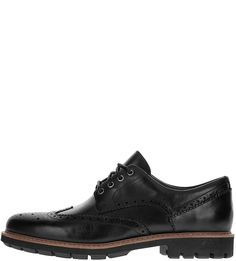 Черные кожаные ботинки с брогированием Clarks