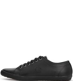 Черные кожаные кеды Fred Perry