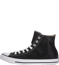 Черные кожаные кеды Converse